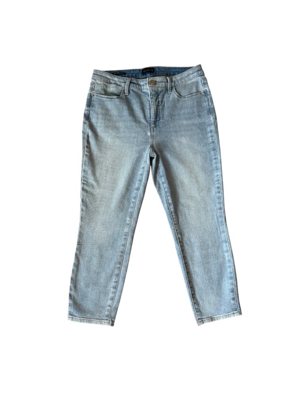 Talbots women's jegging crop light wash blue denim stretchy five pocket size 6P